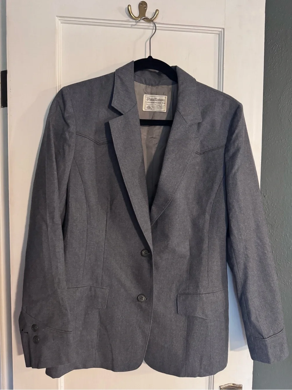 Vintage Pendleton Western Wool Blazer Jacket Gray Cowboy Ranchwear Men’s XS